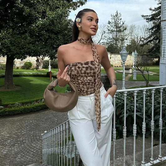 Leopard combo top